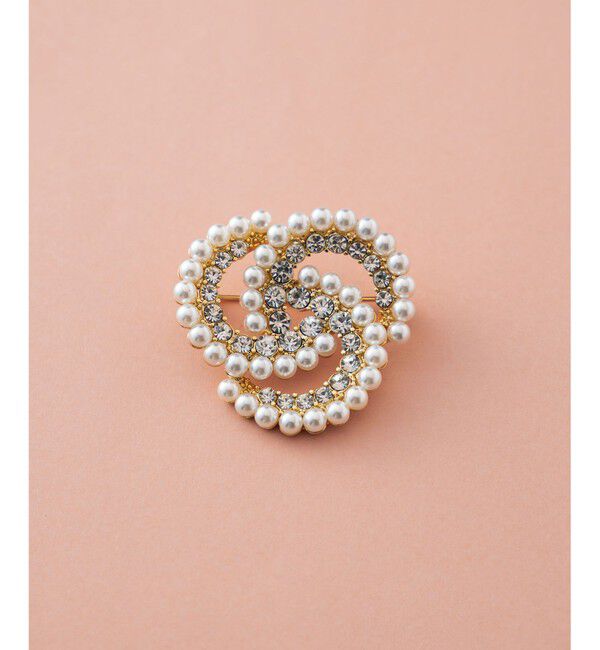 23区「パール ビジュー ブローチ」|ブローチ・コサージュ|アイボリー系