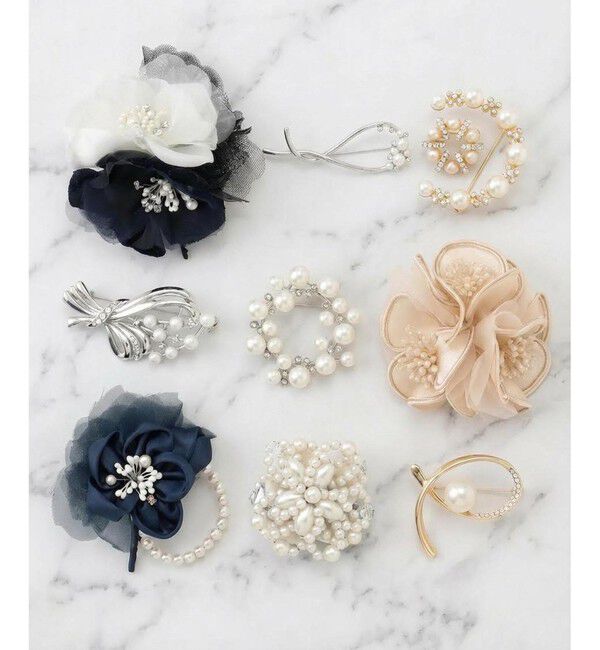 ANY SIS「ジュエルラインパール調 ブローチ」|ブローチ・コサージュ|