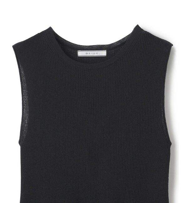 BEIGE,「【洗える】MILANO / リネン混シアーニットAラインワンピース」|ワンピース|