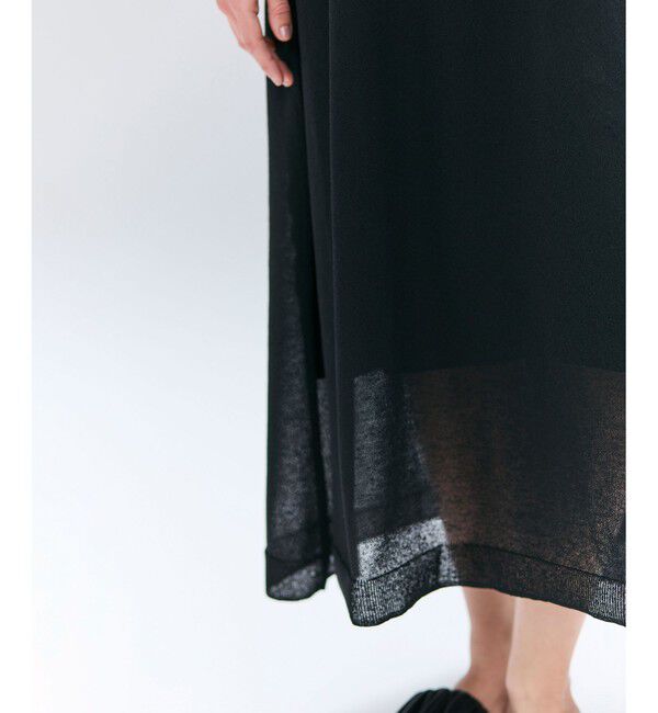 BEIGE,「【洗える】MILANO / リネン混シアーニットAラインワンピース」|ワンピース|