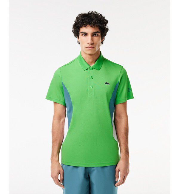 LACOSTE「『ノバク・ジョコビッチ』サイド切り替えウルトラドライポロシャツ」|ポロシャツ|グリーン