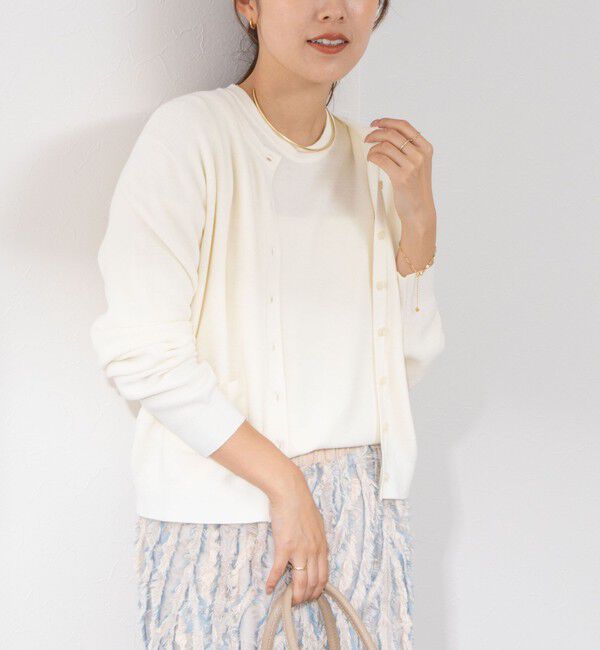 NOLLEY'S「《手洗い可能》ESPOIR 16G片畦クルーネックカーディガン」|カーディガン|