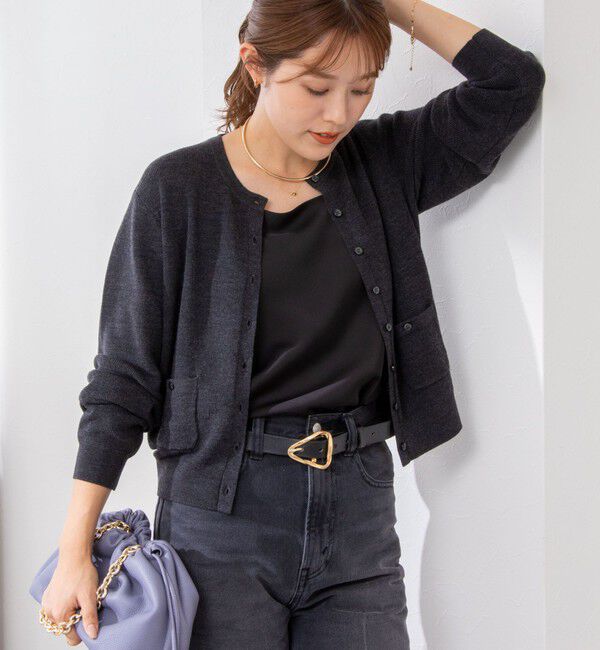 NOLLEY'S「《手洗い可能》ESPOIR 16G片畦クルーネックカーディガン」|カーディガン|