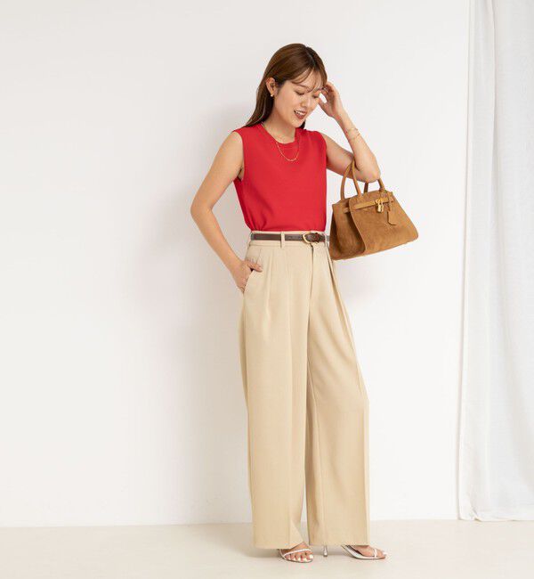 NOLLEY'S sophi「《アンサンブル対応/手洗い可能》マルチファンクション総針ノースリーブプルオーバーニット」|ニット・セーター|