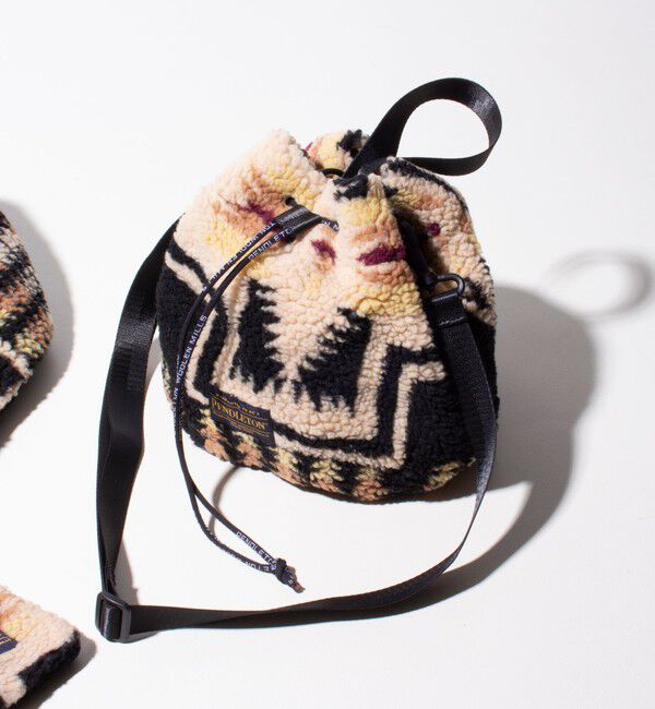 GLOSTER「【PENDLETON/ペンドルトン】別注HARDING ボアミニショルダー 巾着ショルダー 2WAY」|ショルダー・メッセンジャー|ブラック