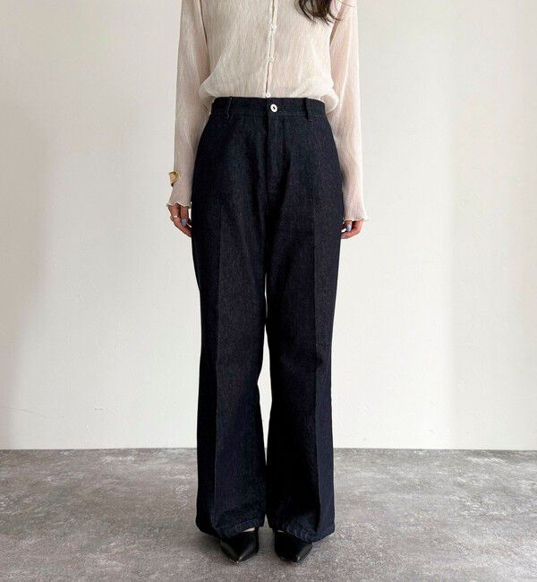 fredy emue「センタープレスデニムスラックス」|デニム|