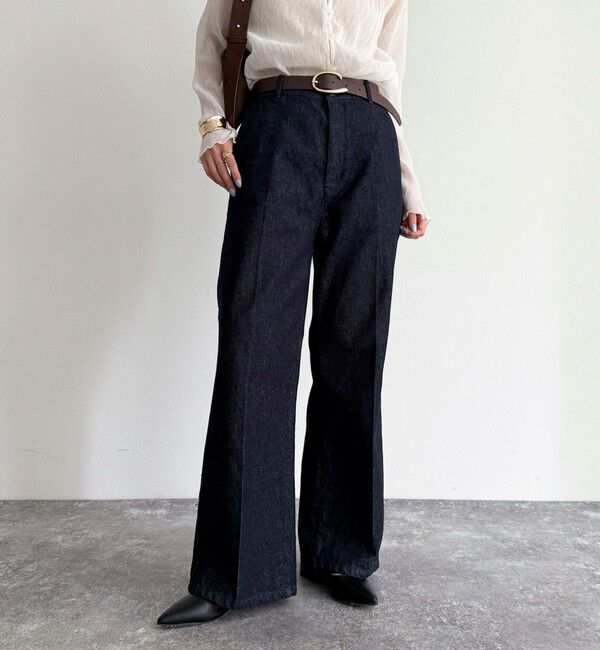 fredy emue「センタープレスデニムスラックス」|デニム|