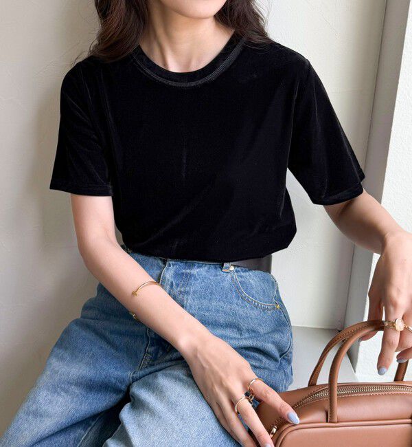 fredy emue「ベロア半袖Tシャツ」|Tシャツ・カットソー|