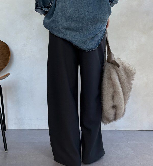  「【WEB限定】カットジョーゼットサイドフリルパンツ」|チノ|