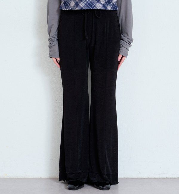  「【新色追加/低身長サイズ/2サイズ展開】シアーリブフレアパンツ」|その他|