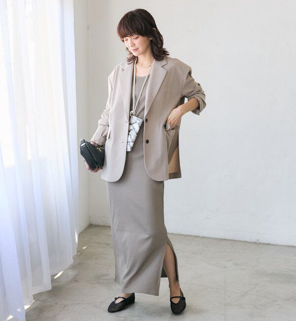  「予約【こなれ感抜群/接触冷感機能付き】ワイドショルダージャケット」|テーラードジャケット|