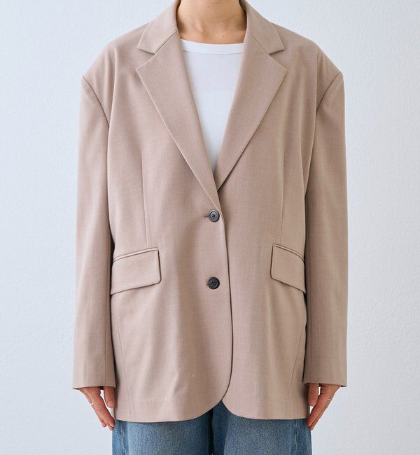  「予約【こなれ感抜群/接触冷感機能付き】ワイドショルダージャケット」|テーラードジャケット|