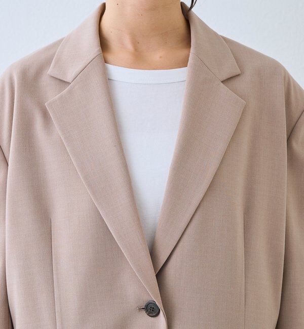  「予約【こなれ感抜群/接触冷感機能付き】ワイドショルダージャケット」|テーラードジャケット|