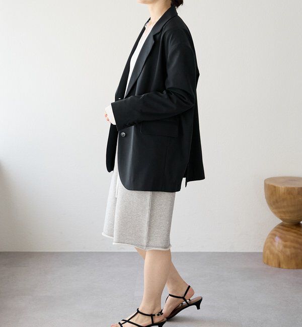  「予約【こなれ感抜群/接触冷感機能付き】ワイドショルダージャケット」|テーラードジャケット|