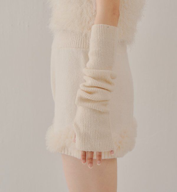  「【セットアップ対応】裾フリルニットショートパンツ」|チノ|