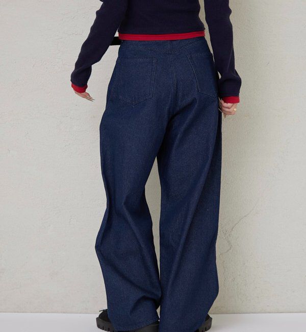  「スタッズダブルニーデニム」|デニム|