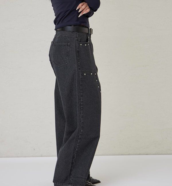  「スタッズダブルニーデニム」|デニム|