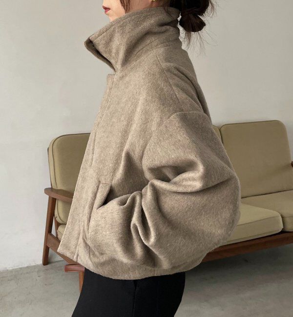  「【2WAYで着用可能】スタンドウールショートコート」|その他|