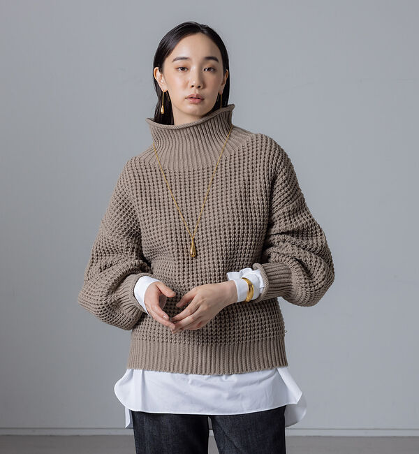 collex「ワッフルタートルニットプルオーバー」|ニット・セーター|