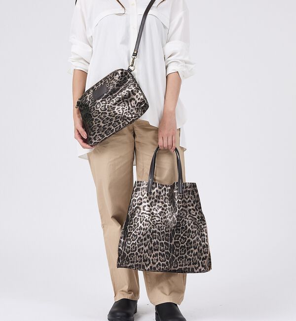 collex「【WEB限定】【AULENTTI/オウレンティ】ポーチ付きトートバッグ　ヒョウ柄」|トートバッグ|