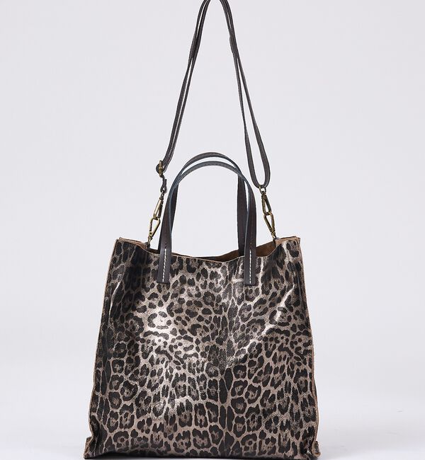 collex「【WEB限定】【AULENTTI/オウレンティ】ポーチ付きトートバッグ　ヒョウ柄」|トートバッグ|