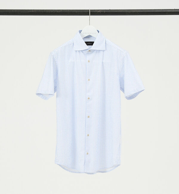 ABAHOUSE「マルチストレッチファブリックプリント 半袖 シャツ」|シャツ・ブラウス|ブルー系その他1
