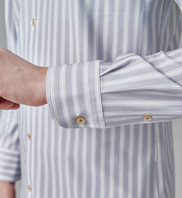 ABAHOUSE「【FLEX SHIRTS】マルチストレッチ シャンブレー ストライプ シャツ」|シャツ・ブラウス|