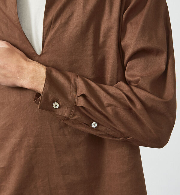 ABAHOUSE「【リネンブレンド】スキッパー プルオーバーシャツ」|シャツ・ブラウス|