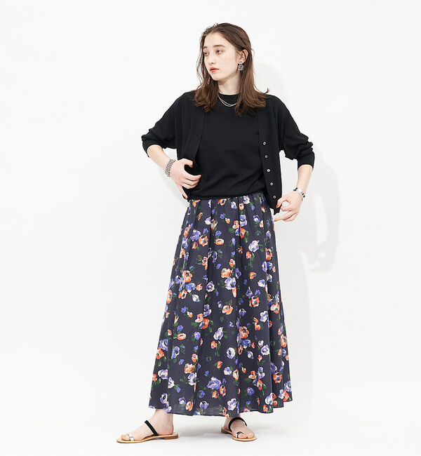 Rouge vif「ドローイングフラワースカート」|スカート|