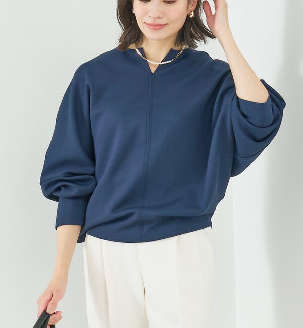 abahouse mavie「ライトダンボールドルマンプルオーバー」|スウェット・ジャージ|ネイビー