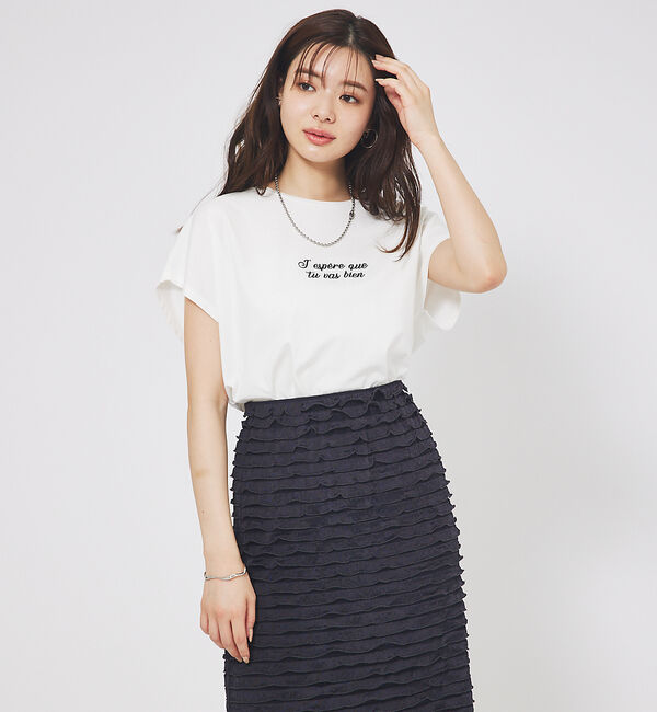 abahouse mavie「刺繍ロゴTシャツ」|Tシャツ・カットソー|