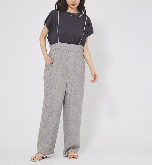 abahouse mavie「【セットアップ対応】ライトツイードサスペンダーパンツ」|その他|