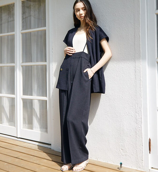 abahouse mavie「【セットアップ対応】ライトツイードサスペンダーパンツ」|その他|