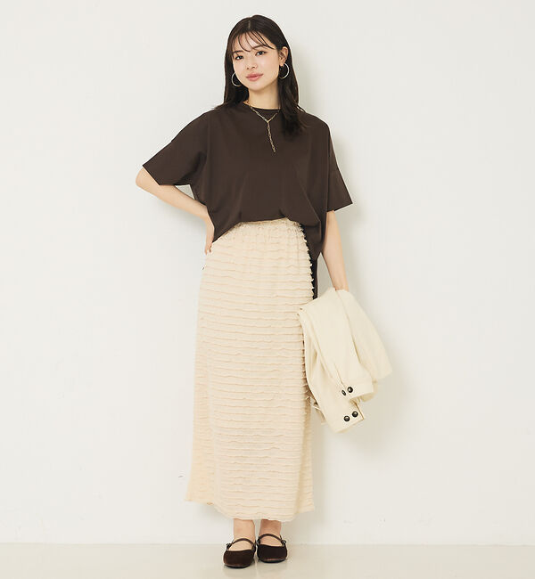 abahouse mavie「【大人の推しT！】シルケット天竺ワイドTシャツ」|Tシャツ・カットソー|