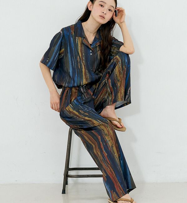 NOMINE「【セットアップ対応】ペイント柄 ドロストコード タックパンツ【予約】」|その他|