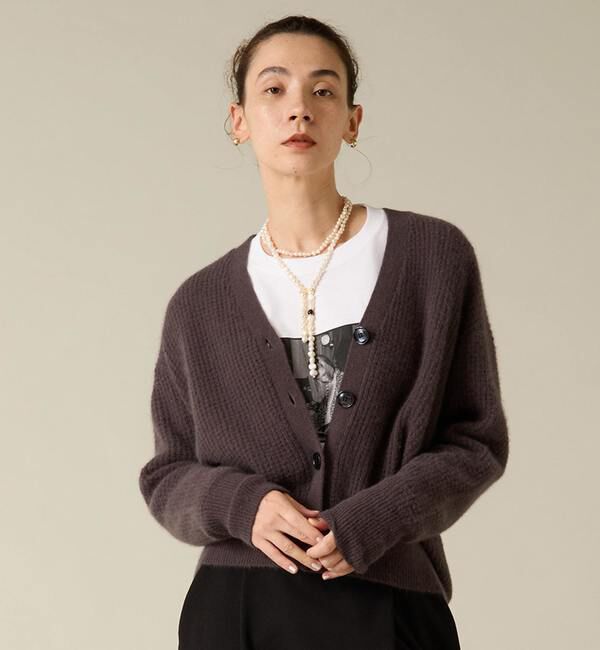 Liesse「フォックスウールカーディガン」|カーディガン|チャコール