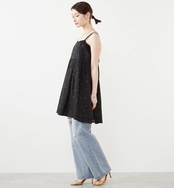 SOFFITTO「ドット刺繍キャミワンピース」|ワンピース|