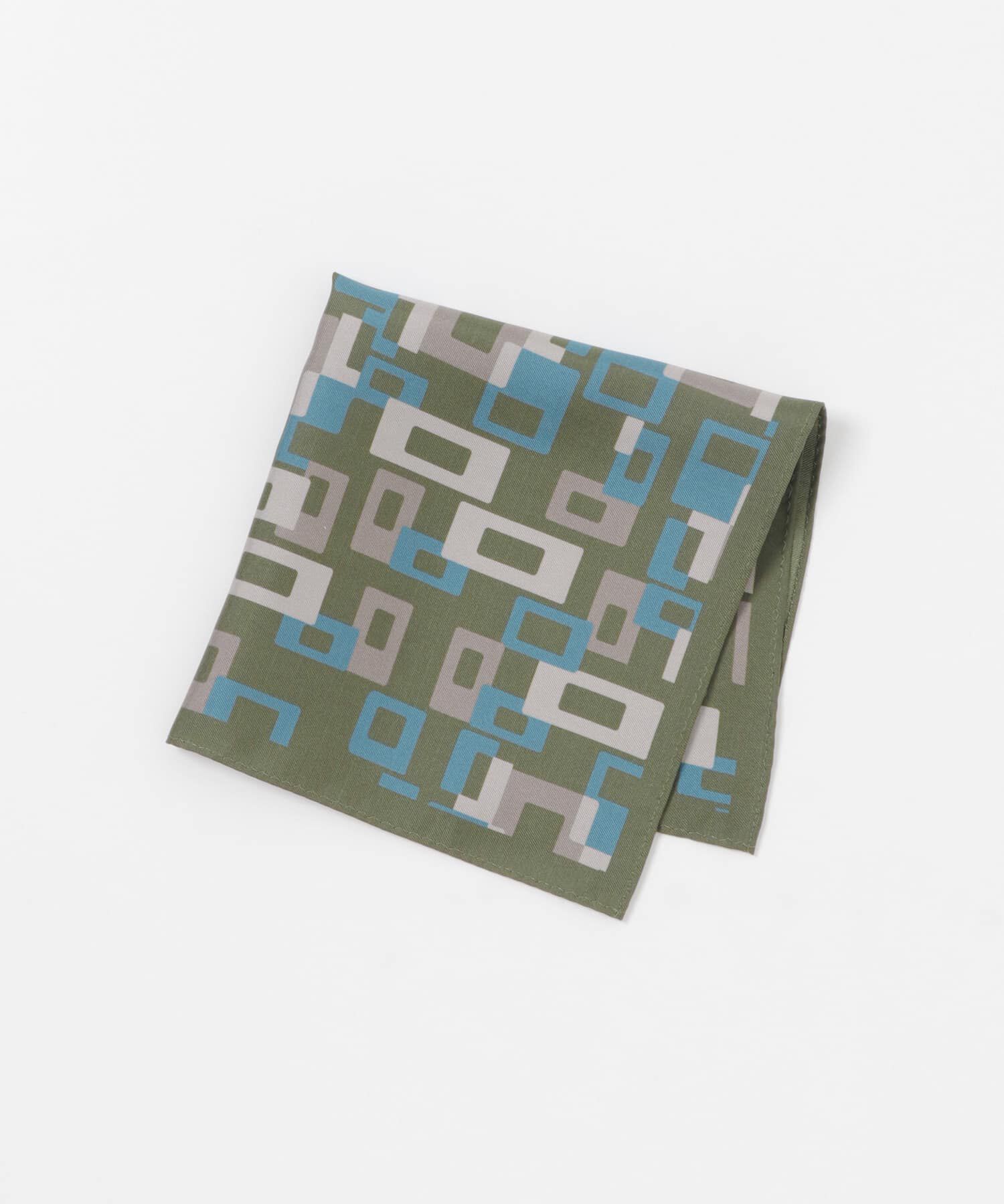 URBAN RESEARCH DOORS「LIFE STYLE TAILOR　シルクプリントチーフ」|ハンカチ|グリーン