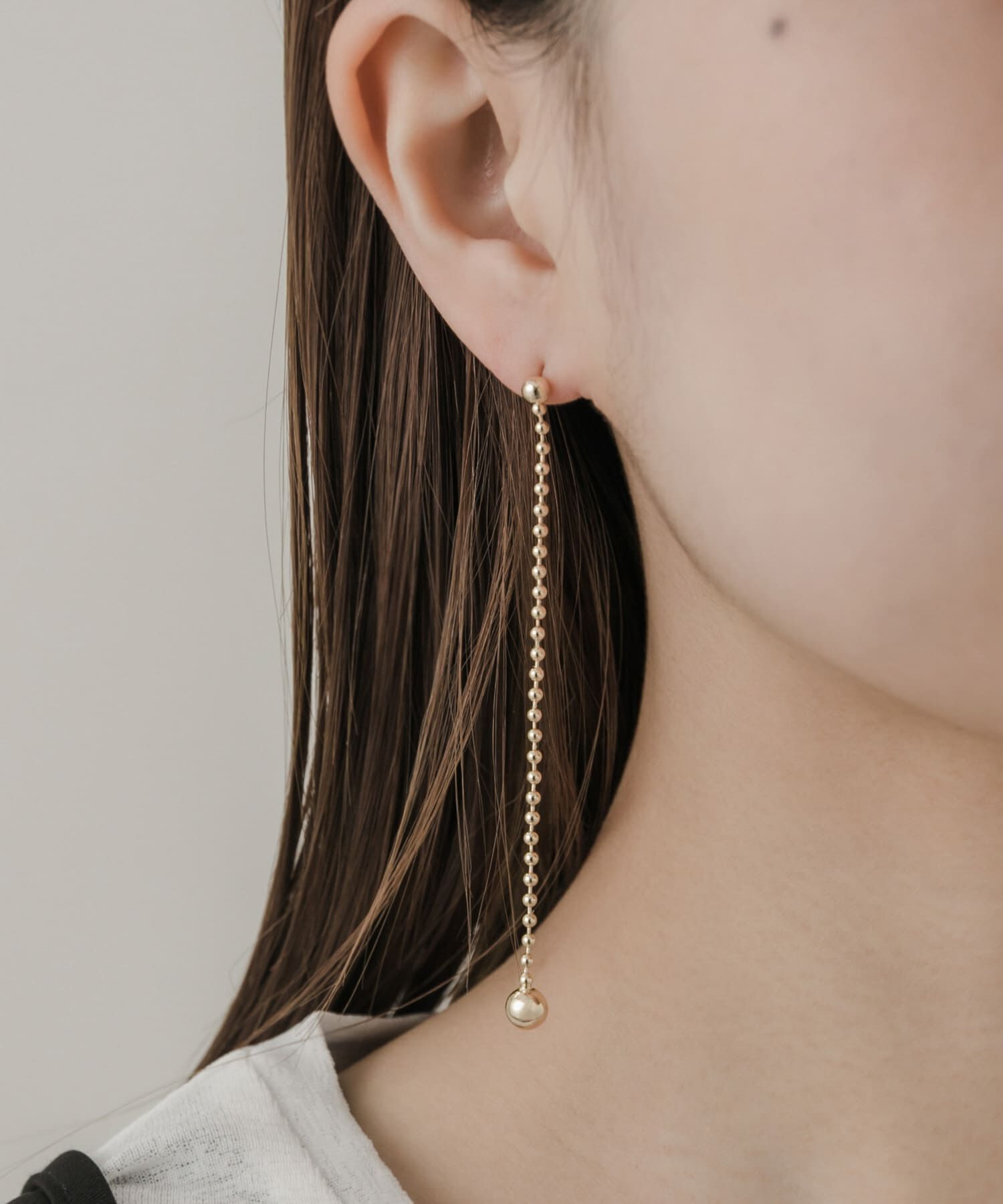 SMELLY「ボールチェーンロングピアス」|ピアス|