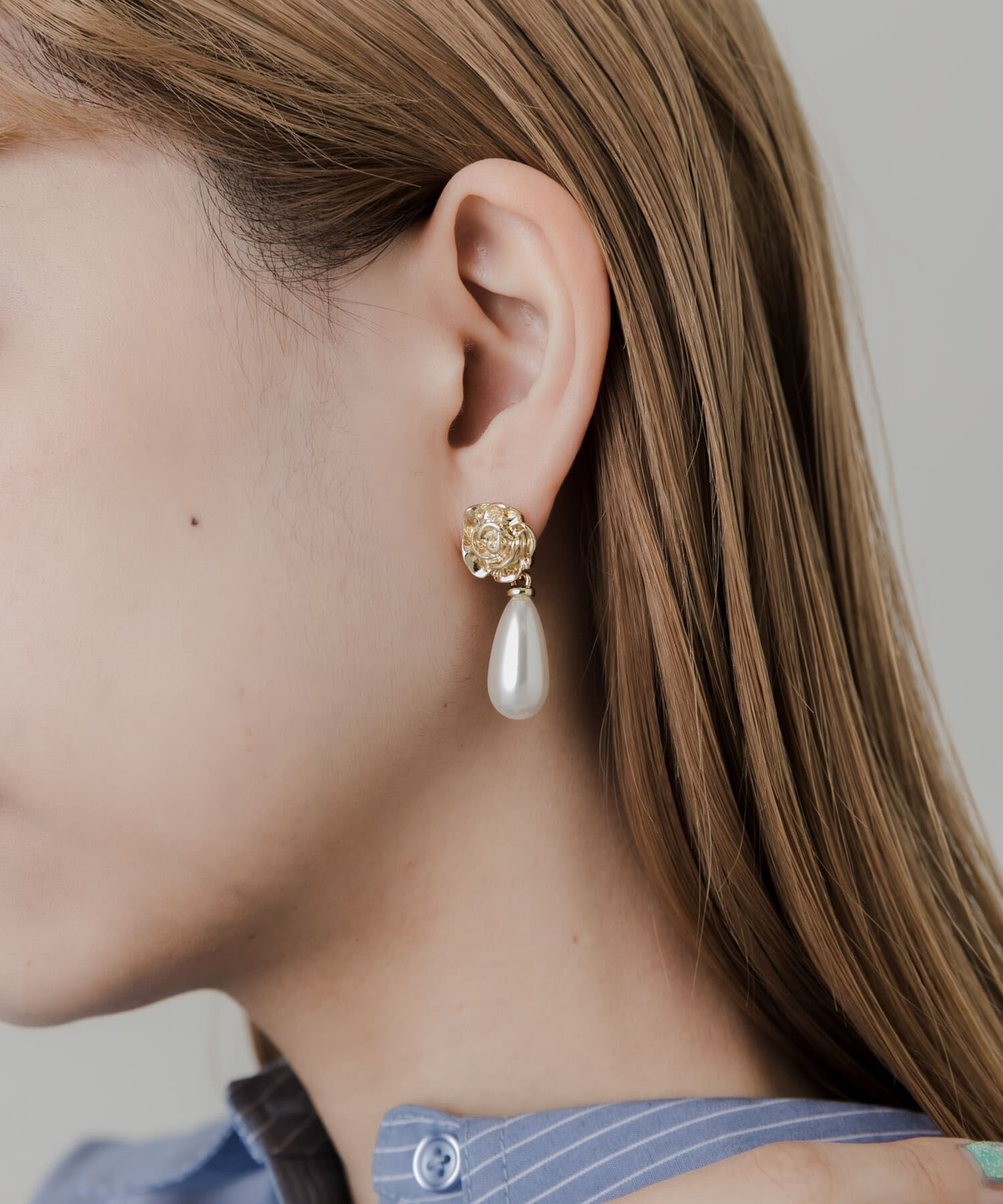SMELLY「フラワードロップパールピアス」|ピアス|