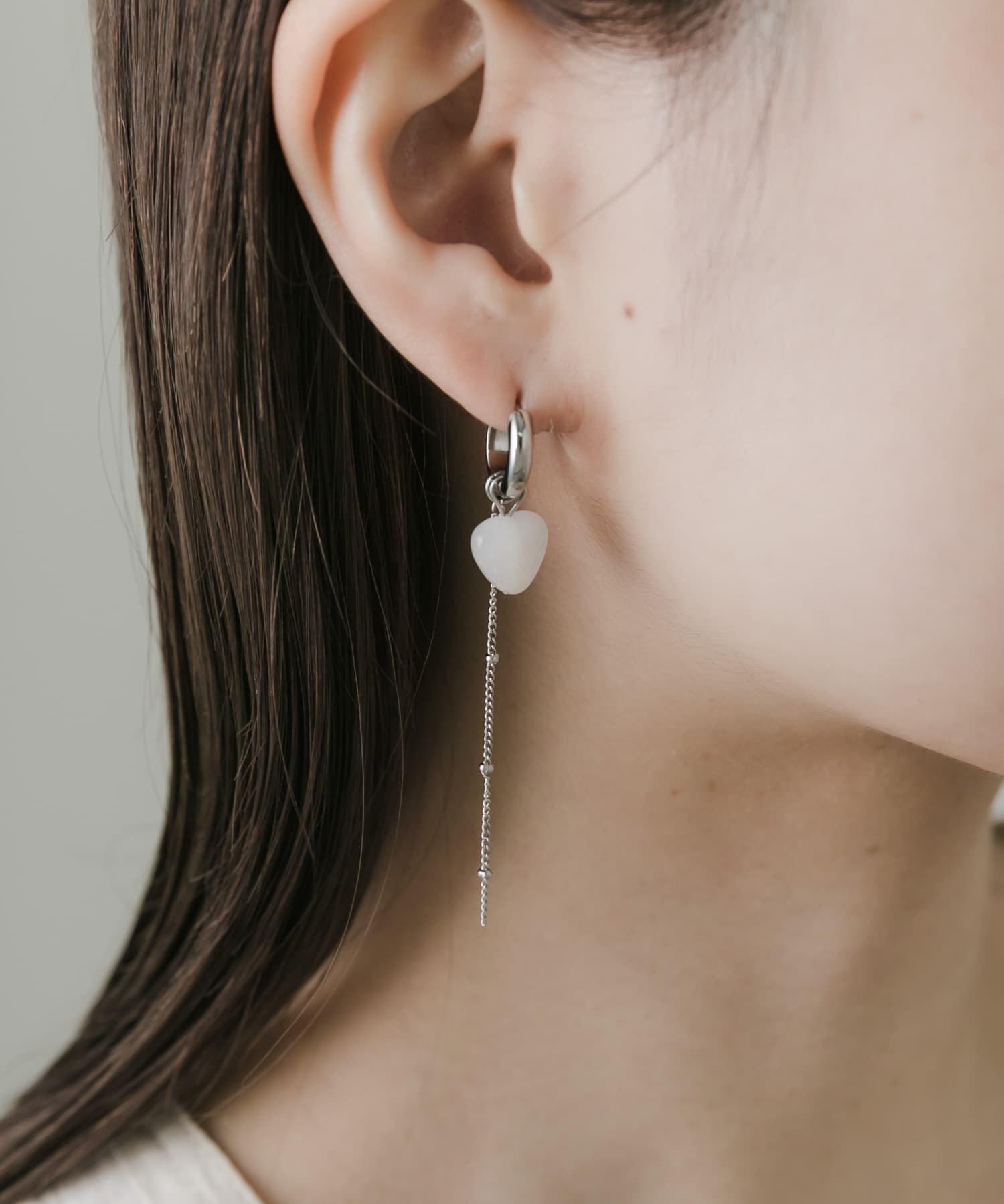 SMELLY「ステンレスハートドロップ2WAYピアス」|ピアス|