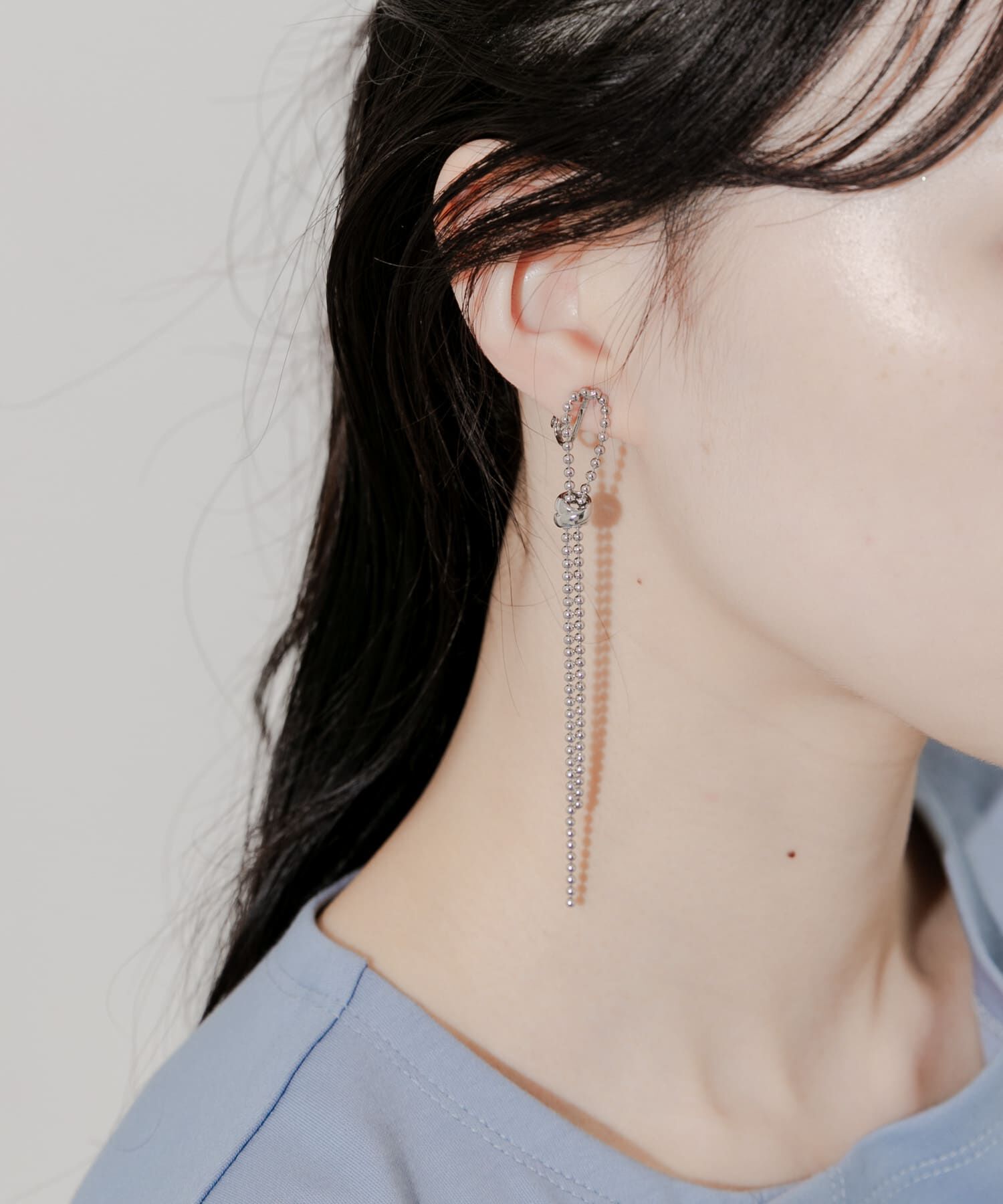 SMELLY「ボールロングチェーンイヤリング」|イヤリング|