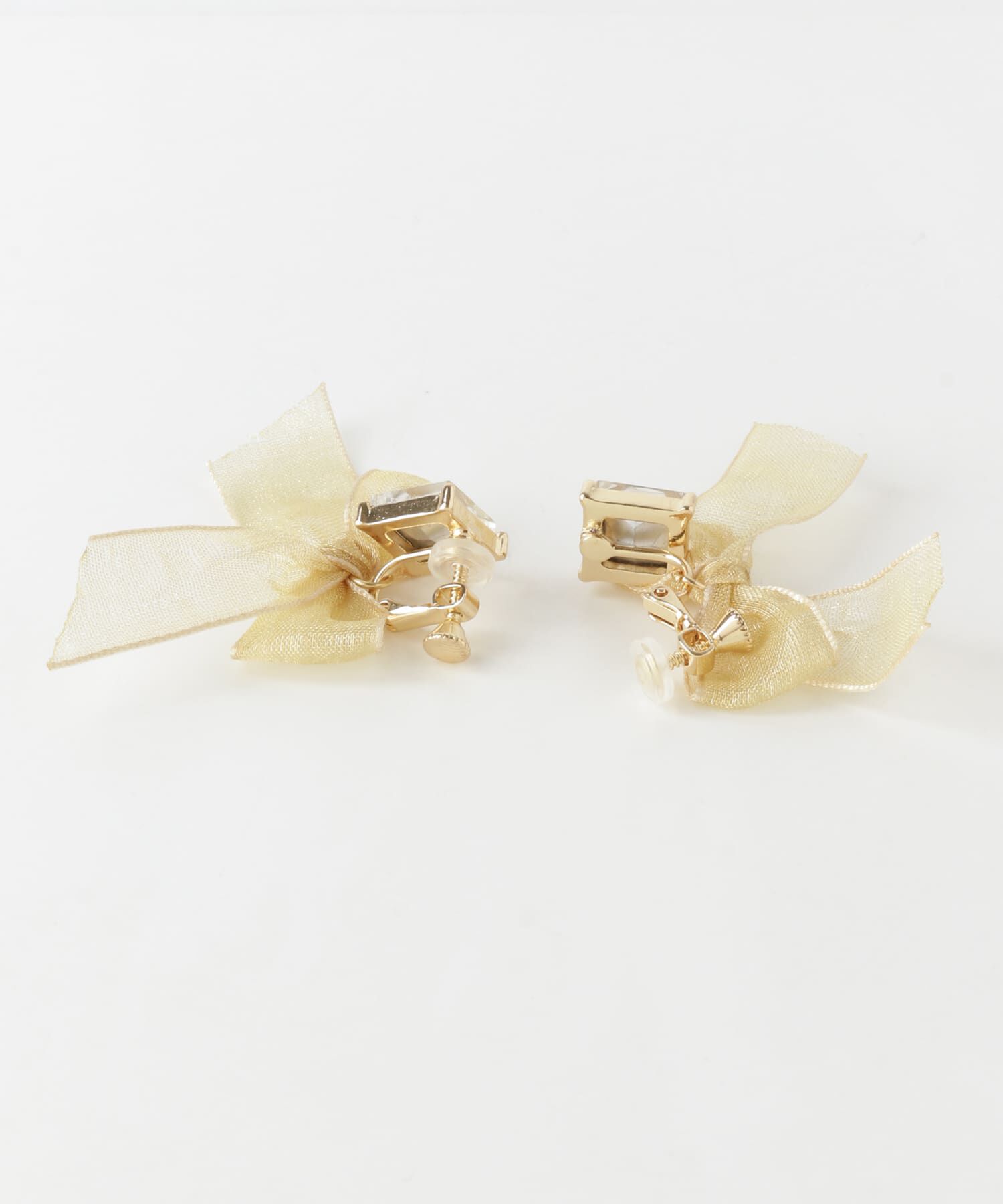 SMELLY「スクエアビジューリボンイヤリング」|イヤリング|