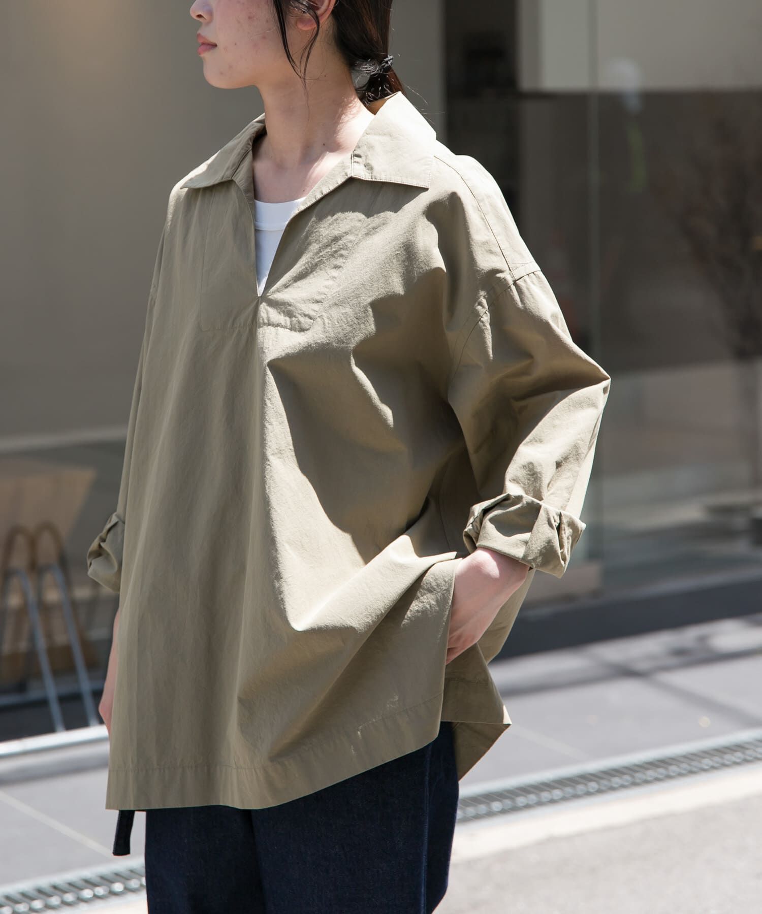 URBAN RESEARCH DOORS「FORK&SPOON　スキッパーロングシャツ」|シャツ・ブラウス|