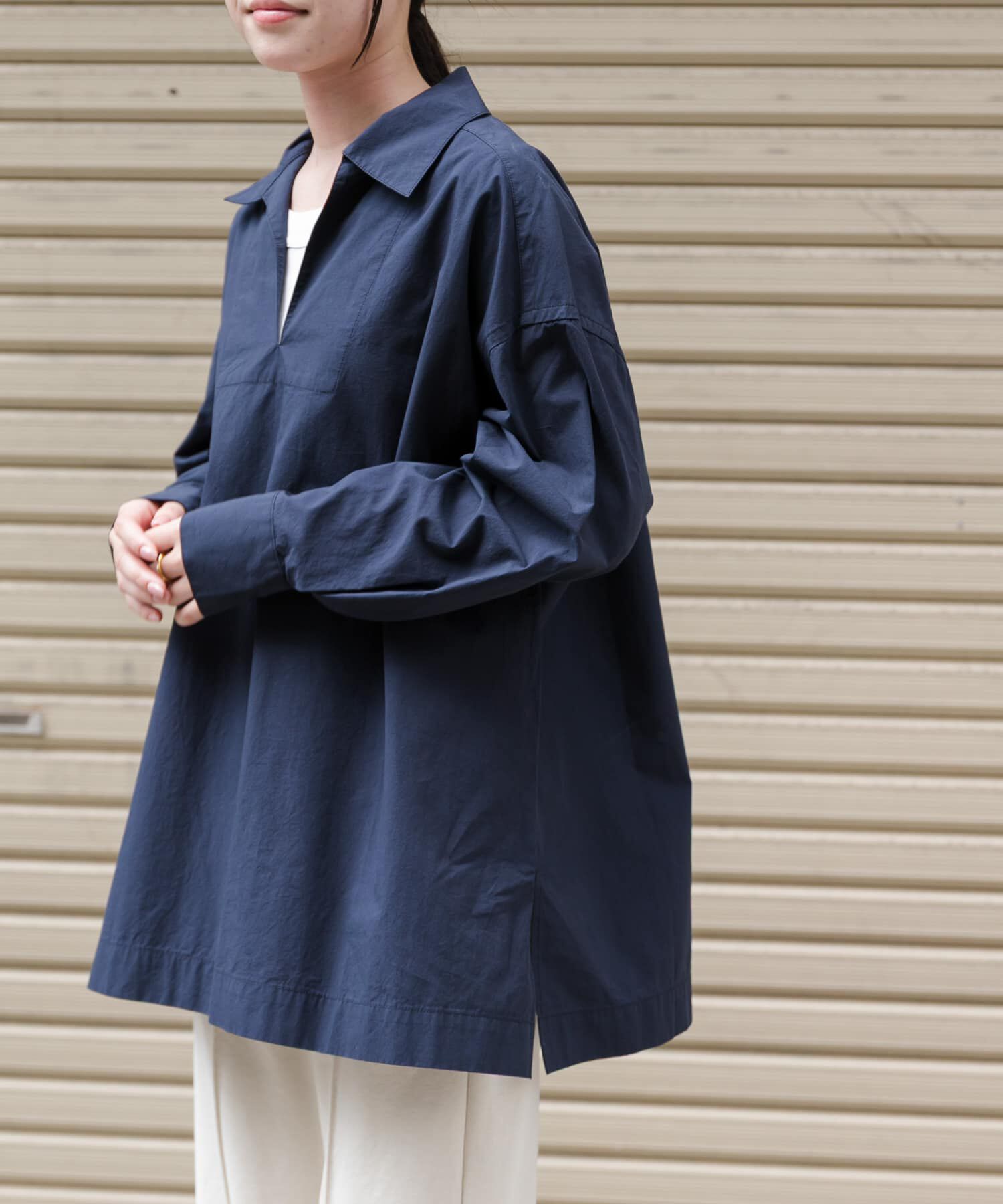 URBAN RESEARCH DOORS「FORK&SPOON　スキッパーロングシャツ」|シャツ・ブラウス|