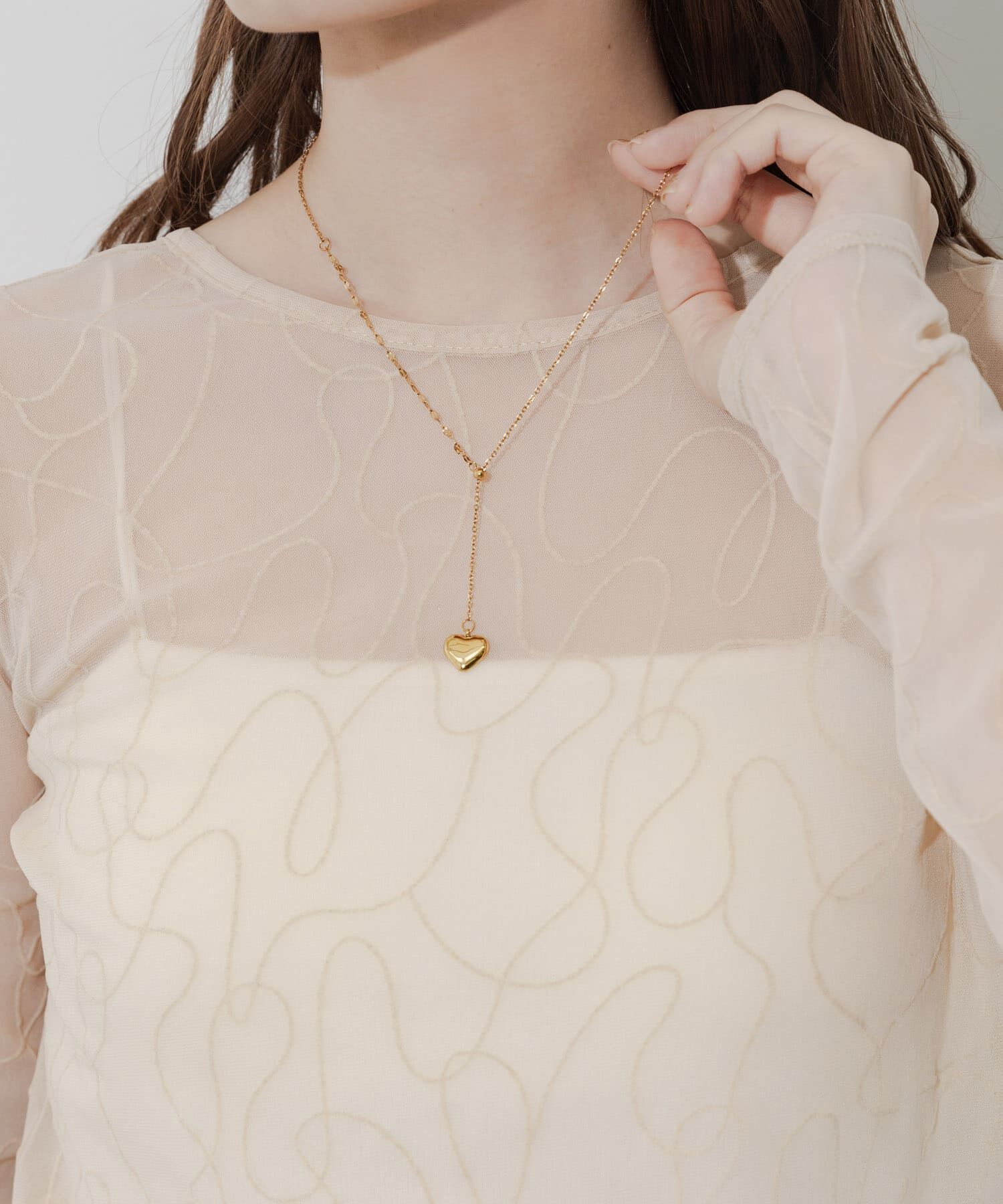 SMELLY「ステンレスハートチャームYネックレス」|ネックレス|