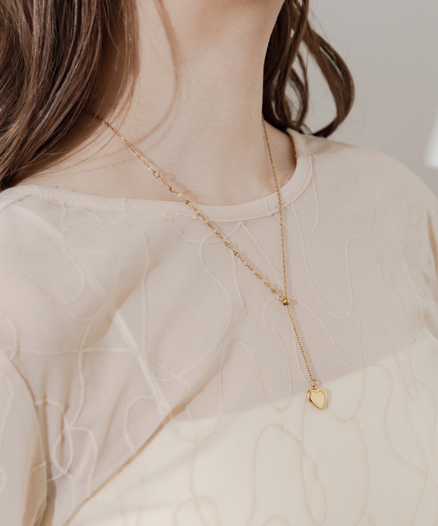 SMELLY「ステンレスハートチャームYネックレス」|ネックレス|