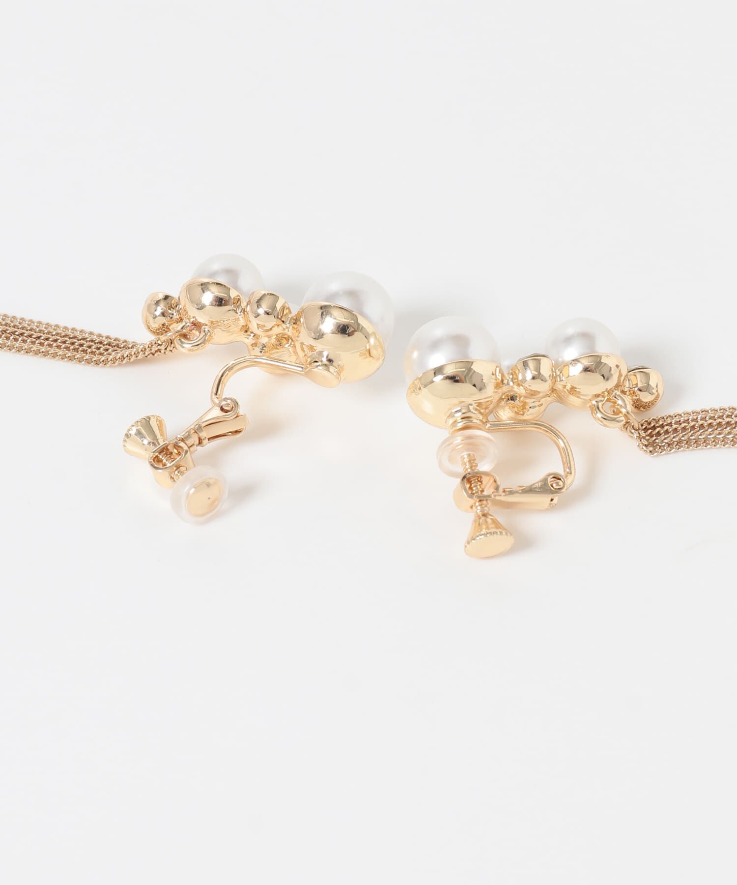 SMELLY「パールビジューロングチェーンイヤリング」|イヤリング|