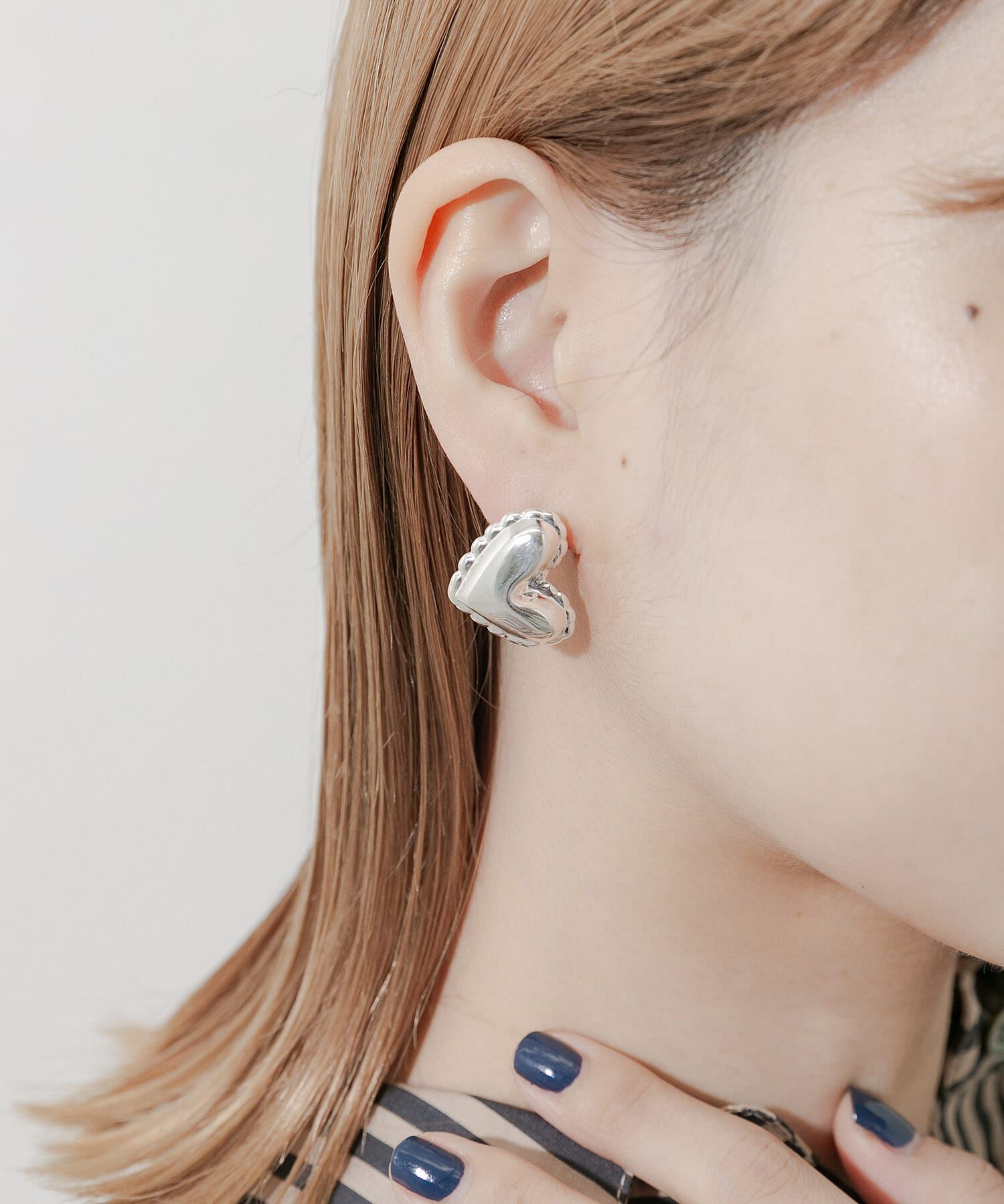 SMELLY「プックリメタルハートピアス」|ピアス|