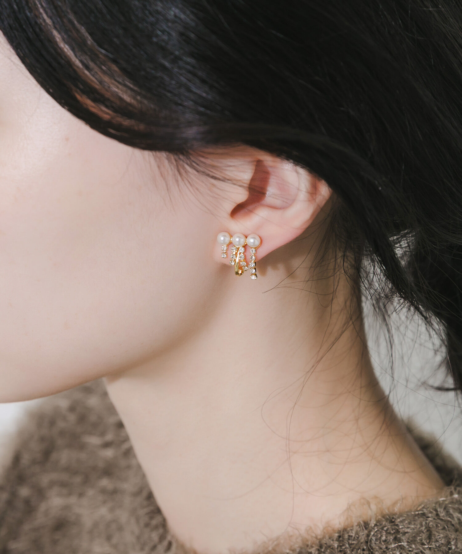 SMELLY「パールビジューフリンジイヤリング」|イヤリング|